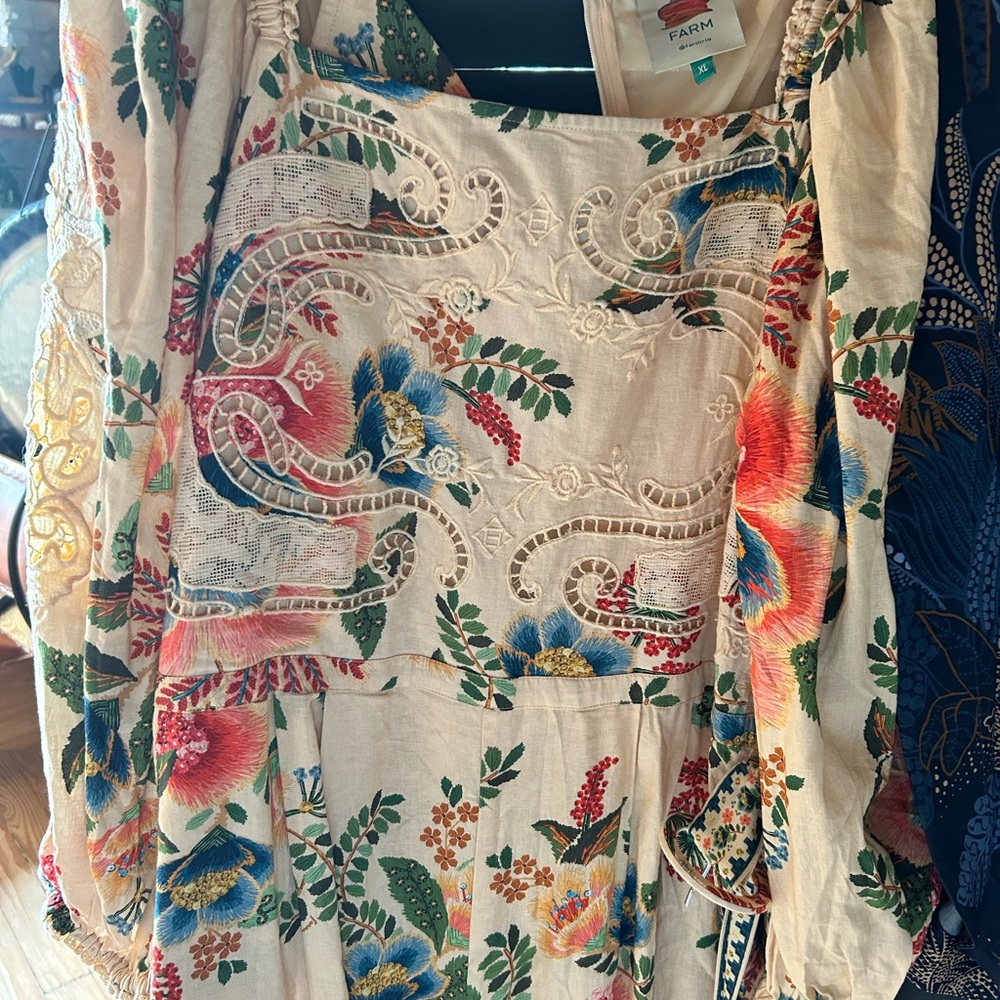 FARM Rio Multicolor Embroidered mini romper